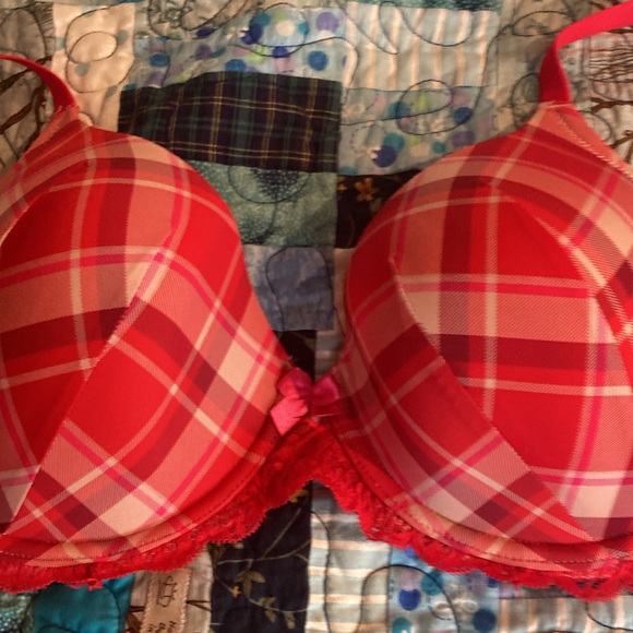 Adorable red plaid bra/panty set. By Adore Me. 38C / Lg. New no tags. - Picture 4 of 4